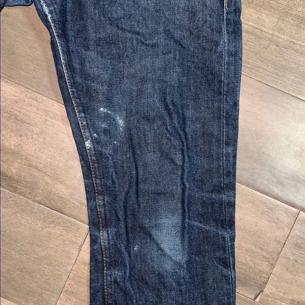 The Unbranded Brand Selvedge Raw Hem Denim Jeans Dark Wash Blue SZ 28